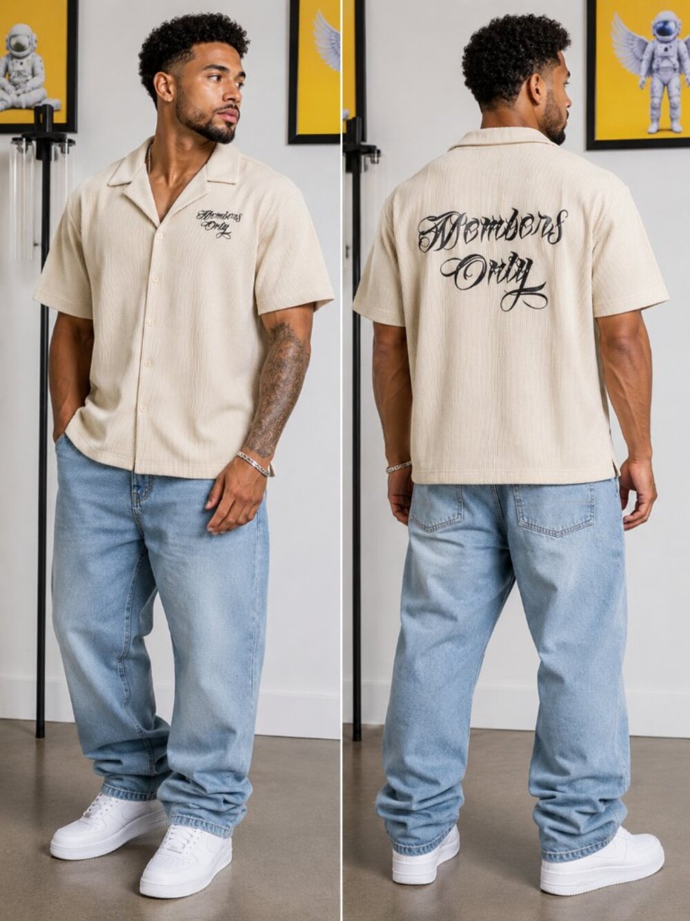 New Mens Members Only Corduroy Button Down Shirt